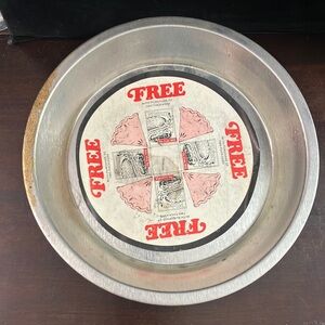 Vintage Bake King 9 11/16 x 1 3/8 Pie Pan + Original Insert "Free with Purchase"